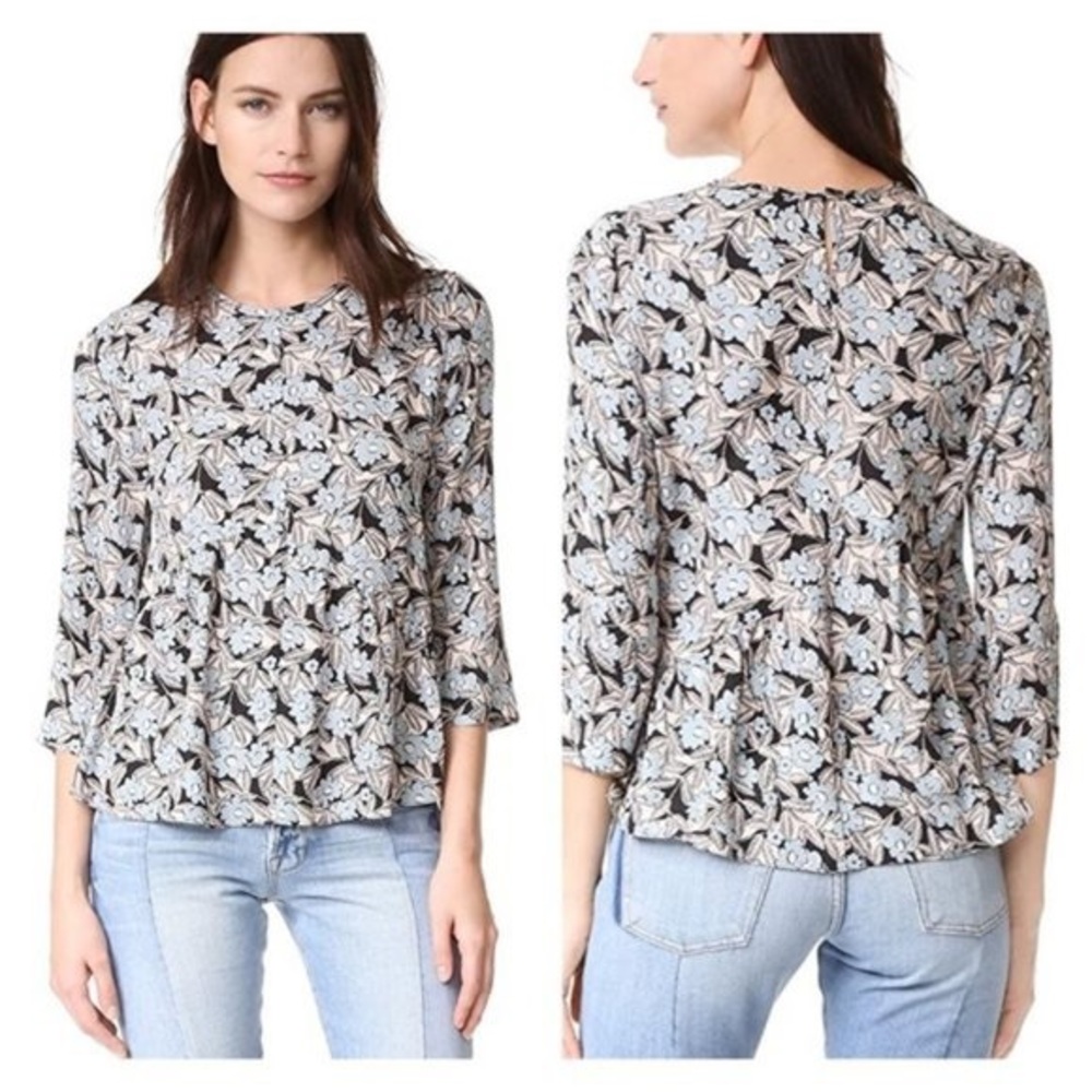 Rebecca Taylor 2 Floral Bijou Silk Top